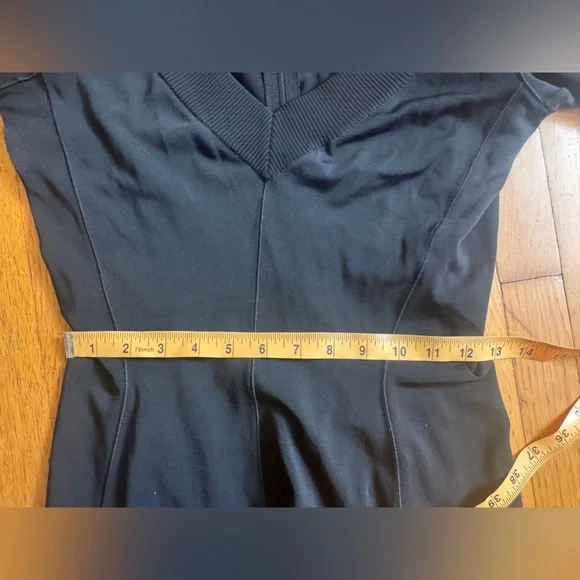 90s Vintage Alaia Black Long Sleeved Bodycon Dress Sz L - Picture 9 of 11